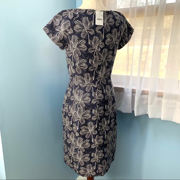 NWT J. Crew Floral Basketweave Short Sleeve Dress - Picture 4 of 9